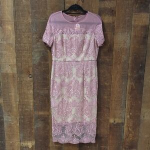 Jax Pink Lace Midi Dress